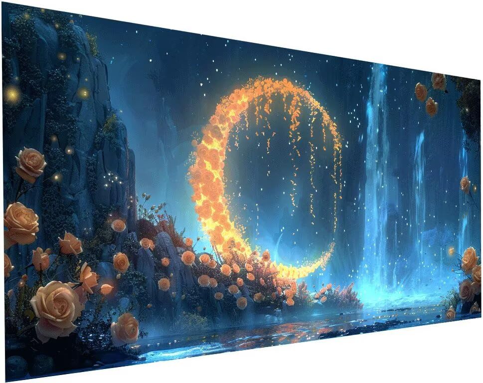 Broderie Diamant kit Complet Lune 80x160cm - Loisirs Créatifs Adultes DIY Automne