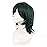 MapofBeauty 14 Inch/35 cm Short Cosplay Wolf Tail Synthetic Side Bangs Party Wig (Pine Green)