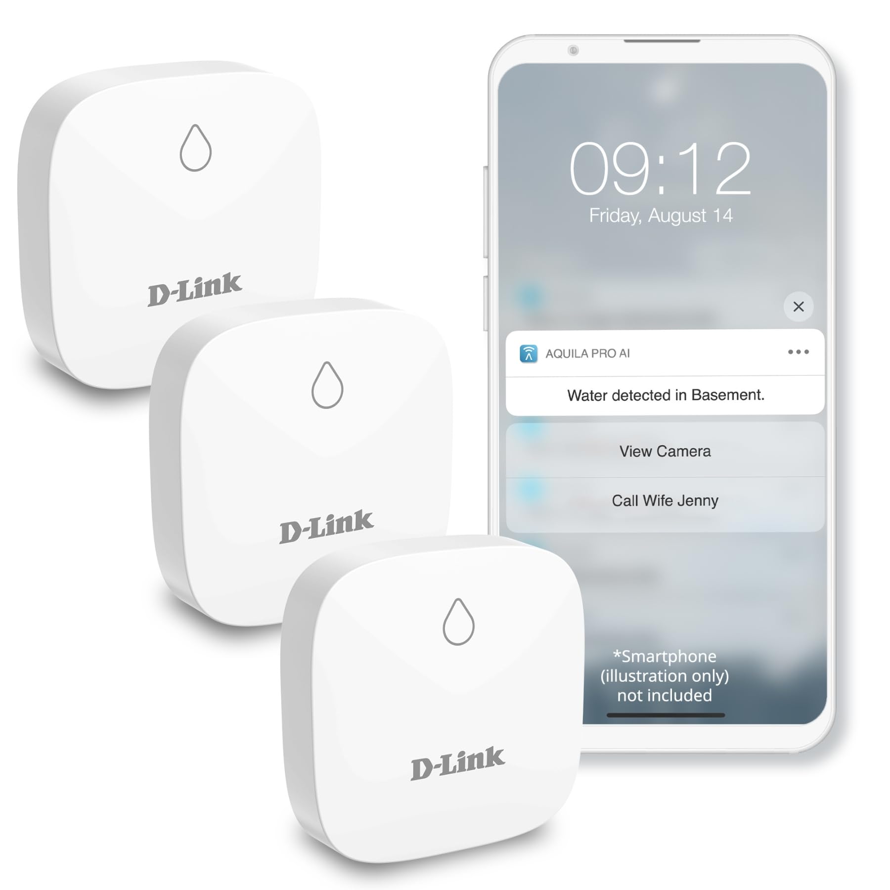 D-Link Add-on Remote Battery-Powered Water Leak Sensing Pod, Long-Range, Compatible Only with SW-A11KT 3-Pack (SW-A2/3)-picture-24