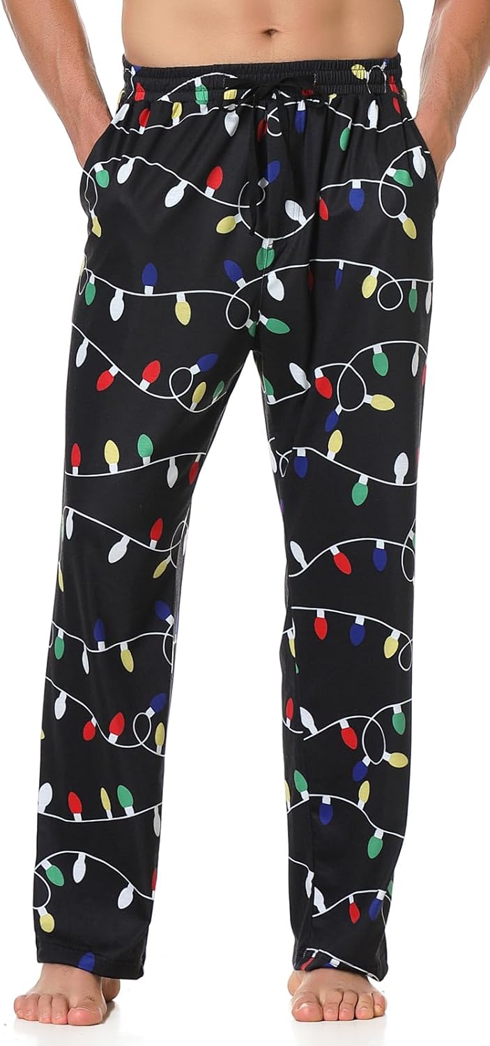 MERIABNY Mens Christmas Pajama Pants Holiday Pajamas for Lounging Sleeping Party