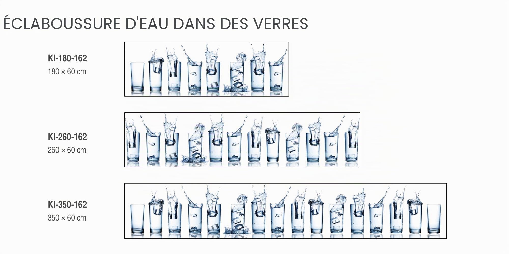 Dimex Film autocollant pour crédence de cuisine - Avec éclaboussures d'eau dans des verres - 260 x 60 cm - Film décoratif - Protection contre les éclaboussures - Fabriqué en UE