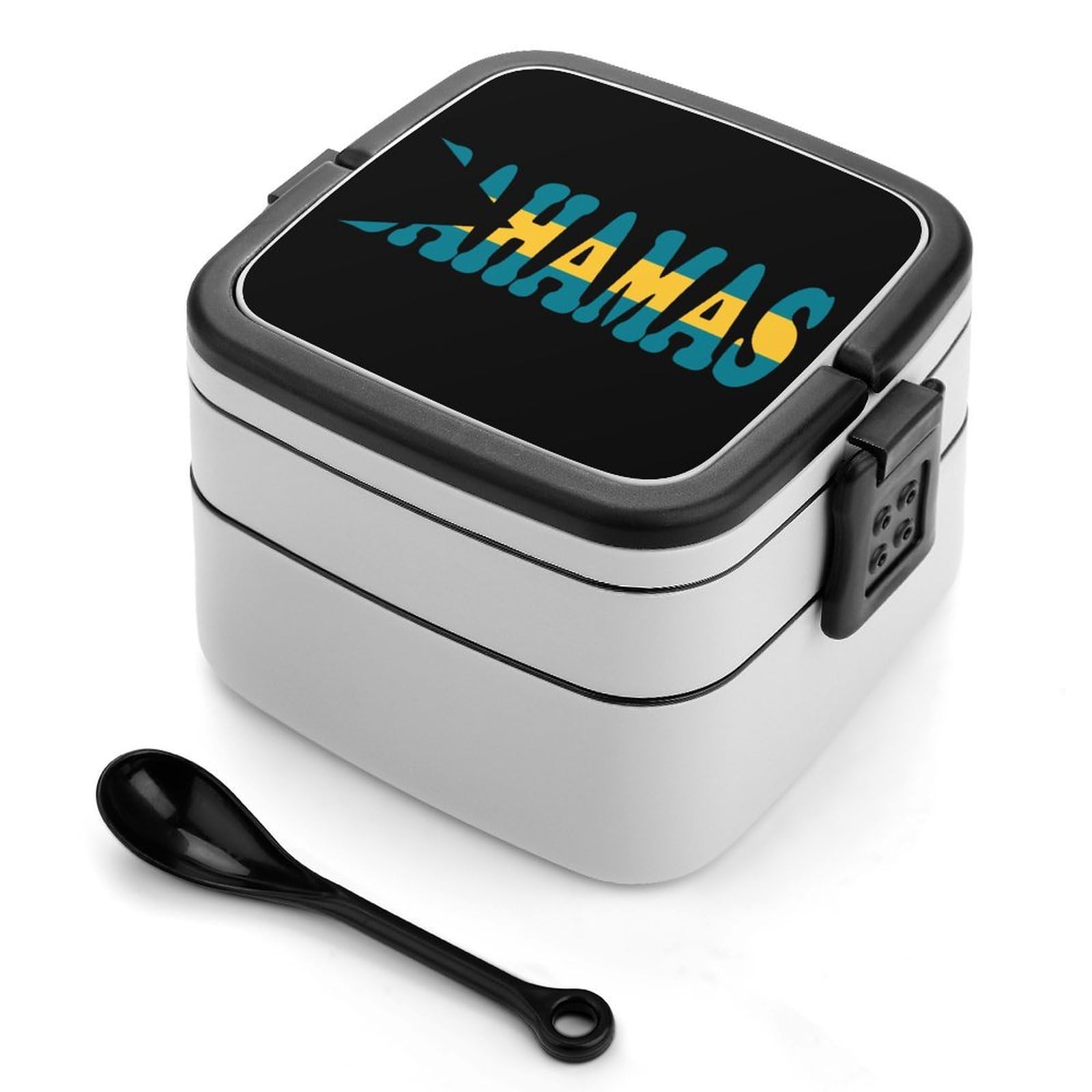 CGSBNGHA Bahamas Flag Bento Lunch Box 2 Layer Lunchbox Food Container for Adults Office