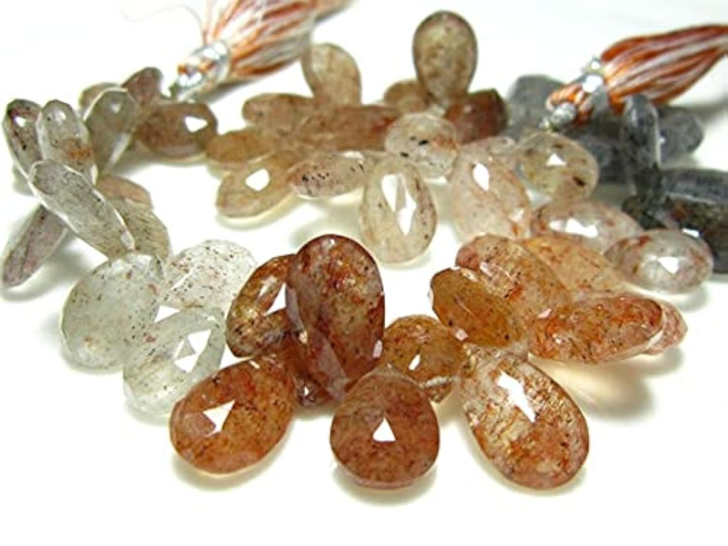 Multi Sunstone briolette AAA perle en pierre naturelle haut de gamme pour bijoux
