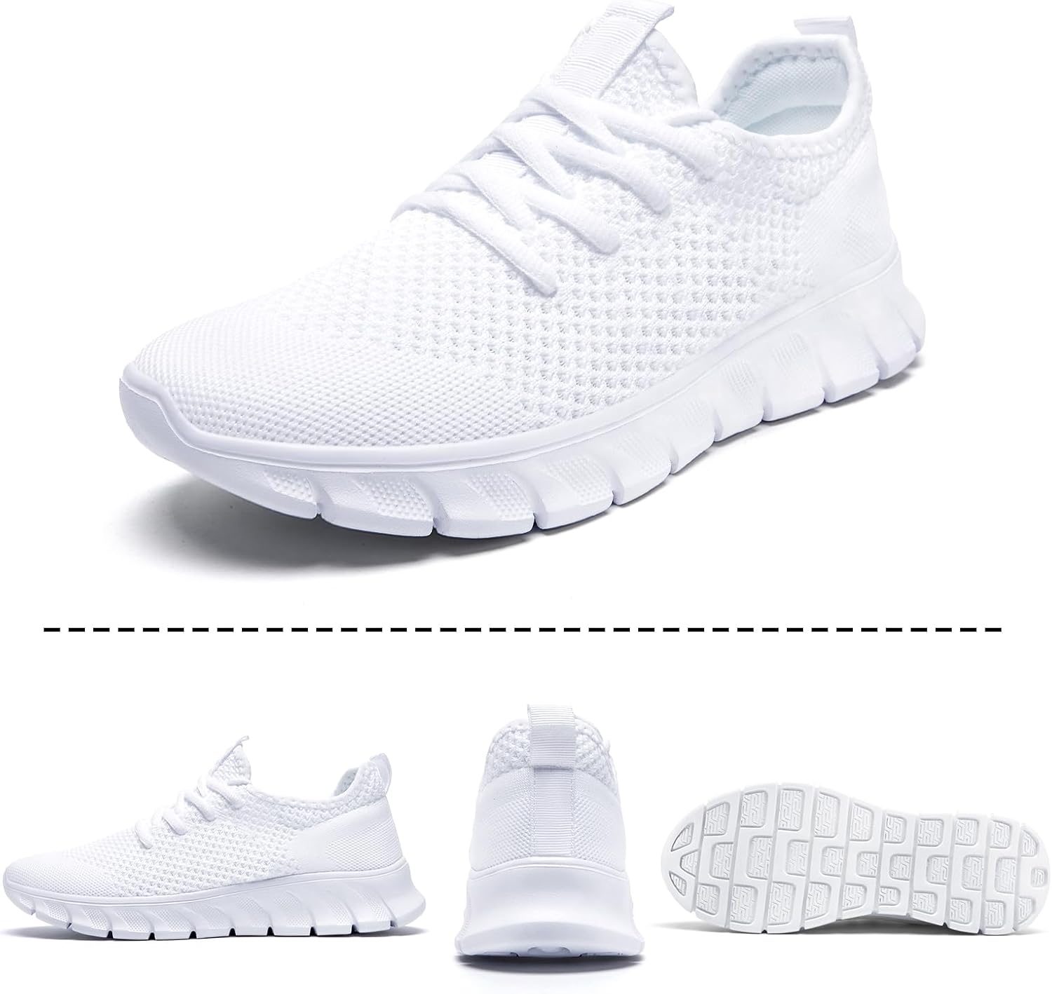 CMNZHK Women Running Tennis Shoes Slip On Walking Gym Atheltic Fashion Sneakers Breathable Workout Lightweight Shoe White Size 8 - Image 6