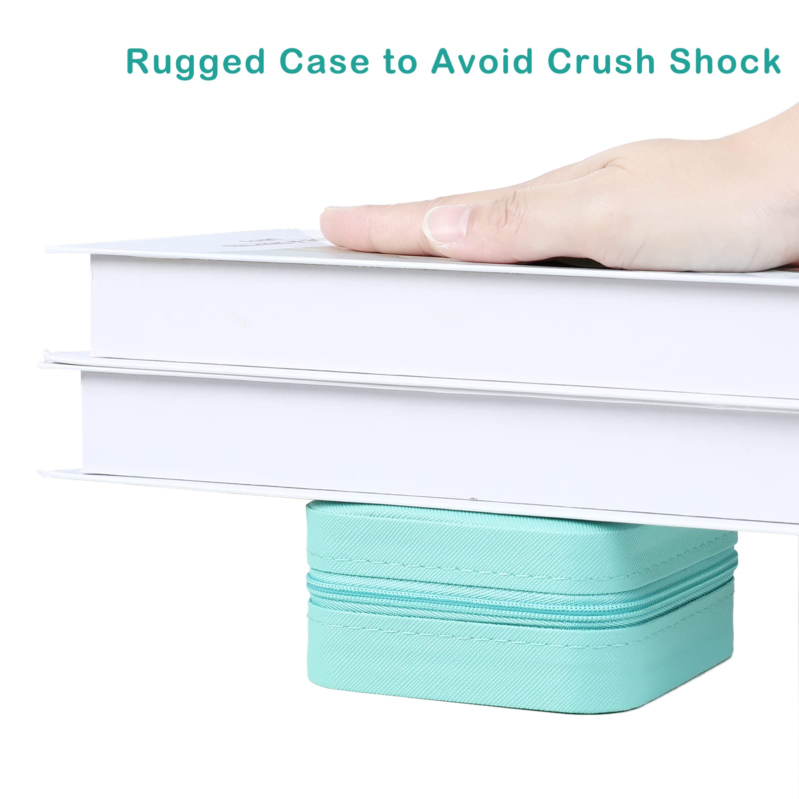 AiQInu Scatola Portagioie da Viaggio, Piccoli Porta Gioielli Donna, Portagioielli da Viaggio, Organizzatore Portagioie da Viaggio per Orecchini, Anelli, Gioielli