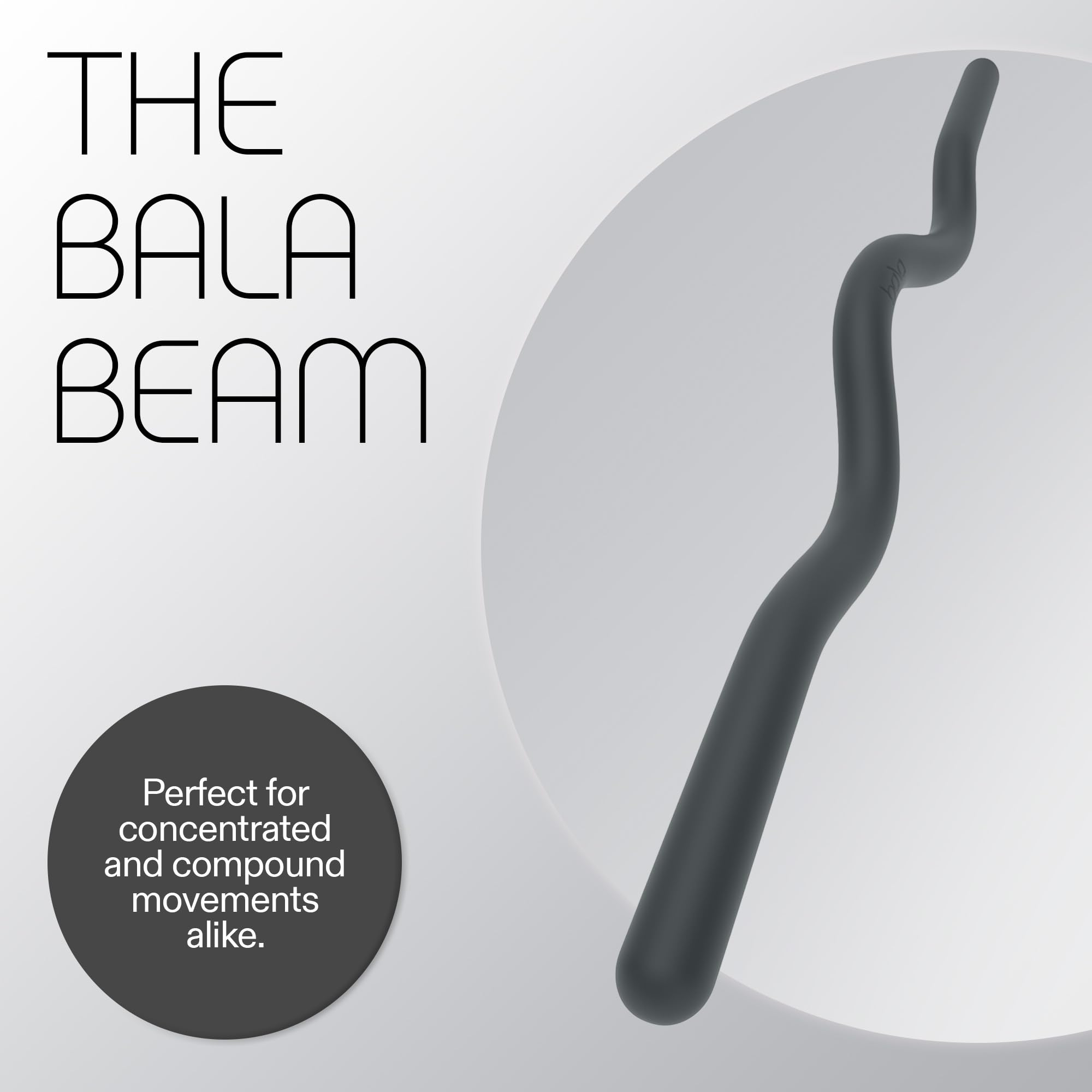 Bala EZ Curl Bar for Working Out, 15lb Beam (Charcoal) - Ergonomic Weight Bar for Press, Curl, Row, Squat, Lunge & Full Body Exercise - Curling Bar Strength Training Home Gym Accessory