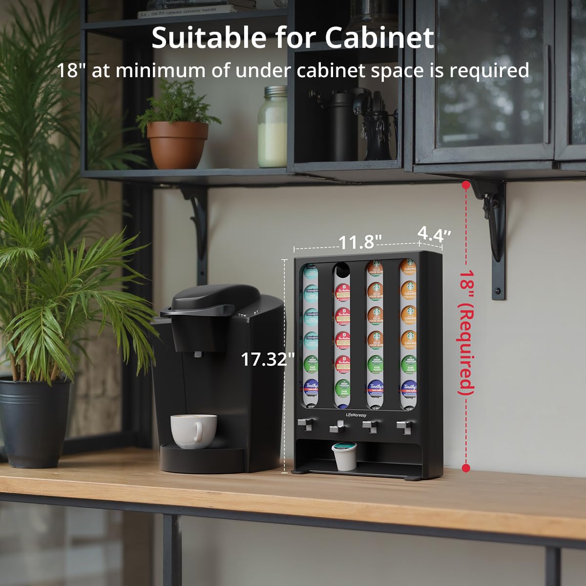 LifeMoreasy Soporte de almacenamiento creativo para cápsulas de café K, dispensador de cápsulas K, organizador de tazas K para 28 cápsulas