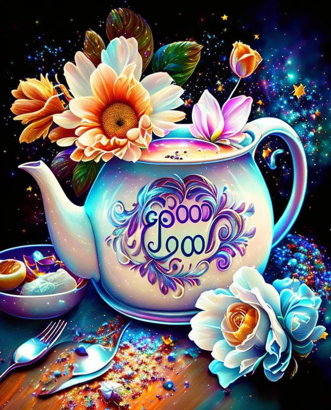 Toile murale 50x70 cm Happy Good Morning au design épuré