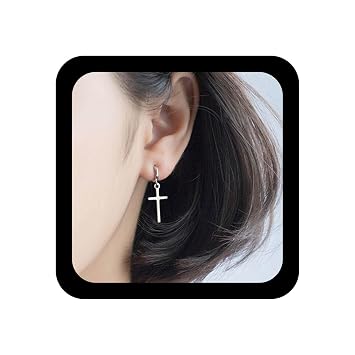 أقراط YienDoo Vintage Cross Hoop أقراط متقاطعة متدلية أقراط متدلية للصليب المسيحي الديني القوطي أقراط حفلة موسيقية بسيطة لبيان سحر الصليب للنساء
