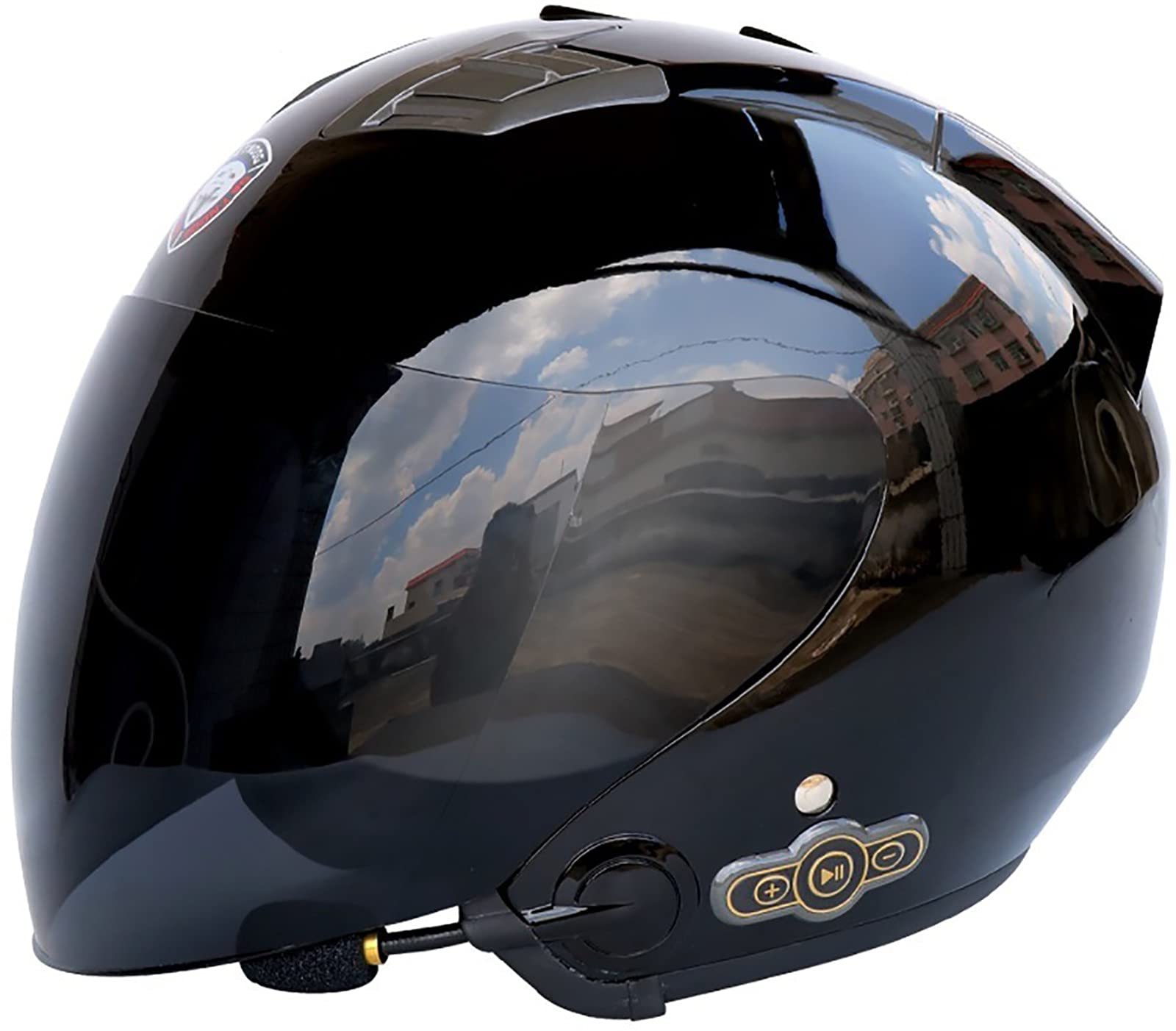 Retro Open-Face Half Helmet 3/4 Motorcycle Helmet Adult Motorbike Moped Cruiser DOT/ECE Approved Vespa Helmets Men Women Scooter Helmet Vintage Style Jet Helmet D,L59-60CM
