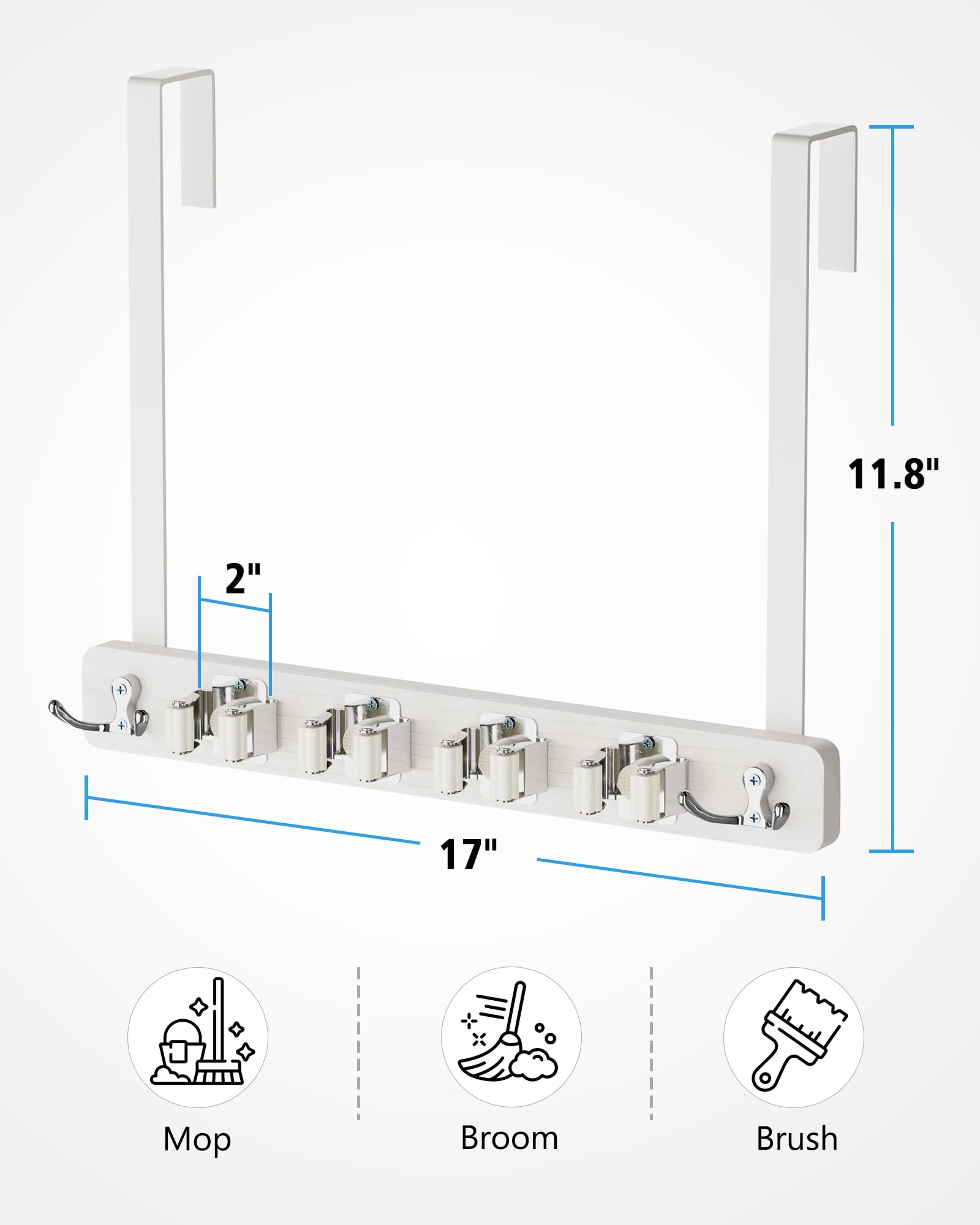 Over the Door Broom & Mop Holder - Organize Your Space -6