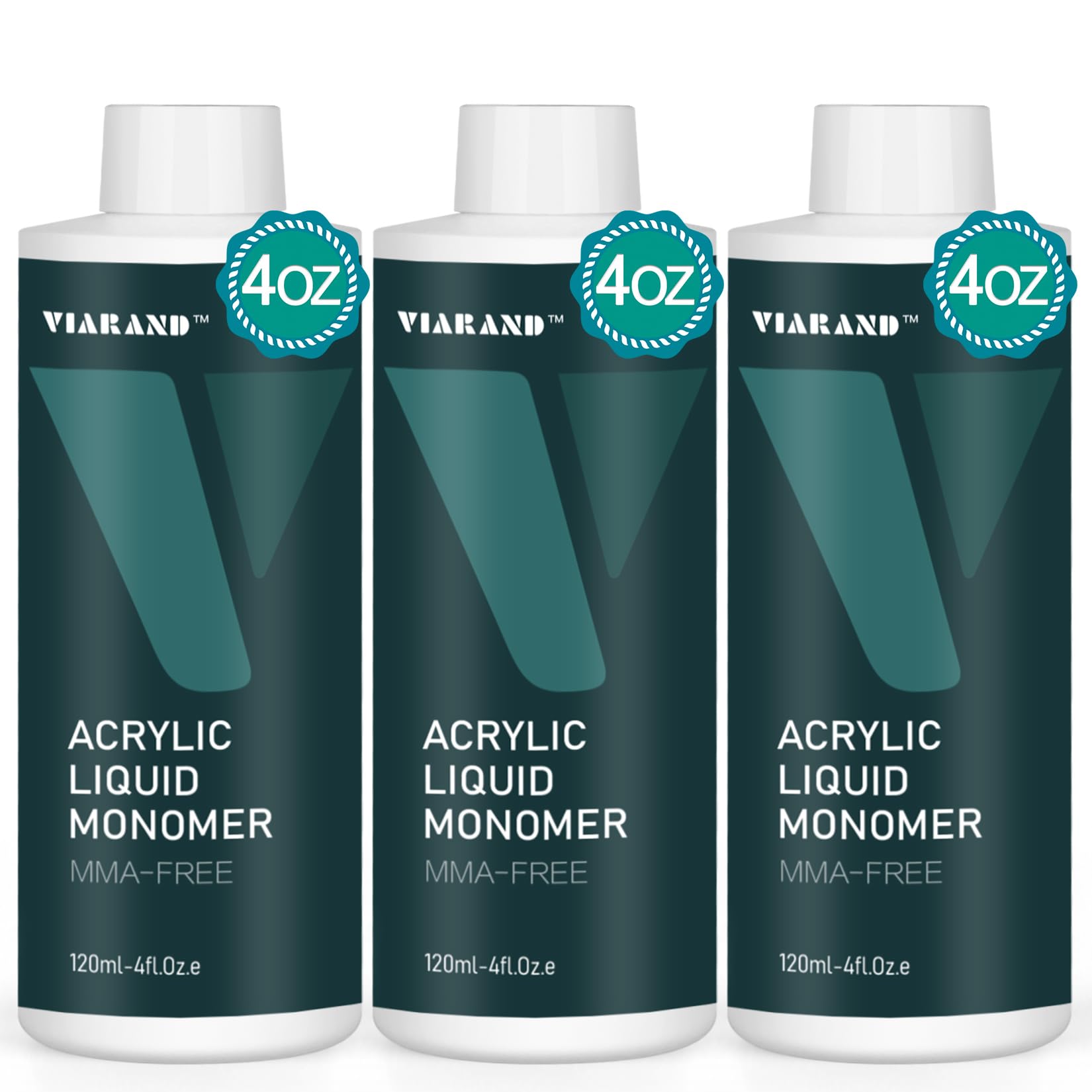 Monomer Acrylic Nail Liquid for Acrylic Nails, 120ml- 4.OZ.e Acrylic Monomer Liquid for Acrylic Powder, Professional Acrylic Liquid Monomer, MMA-Free Non-Yellowing formulA 3PCS