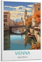 Vienna Austria Vintage Travel Posters Room Canvas Wall Art Bedroom Aesthetic Decor 12x18inch(30x45cm)