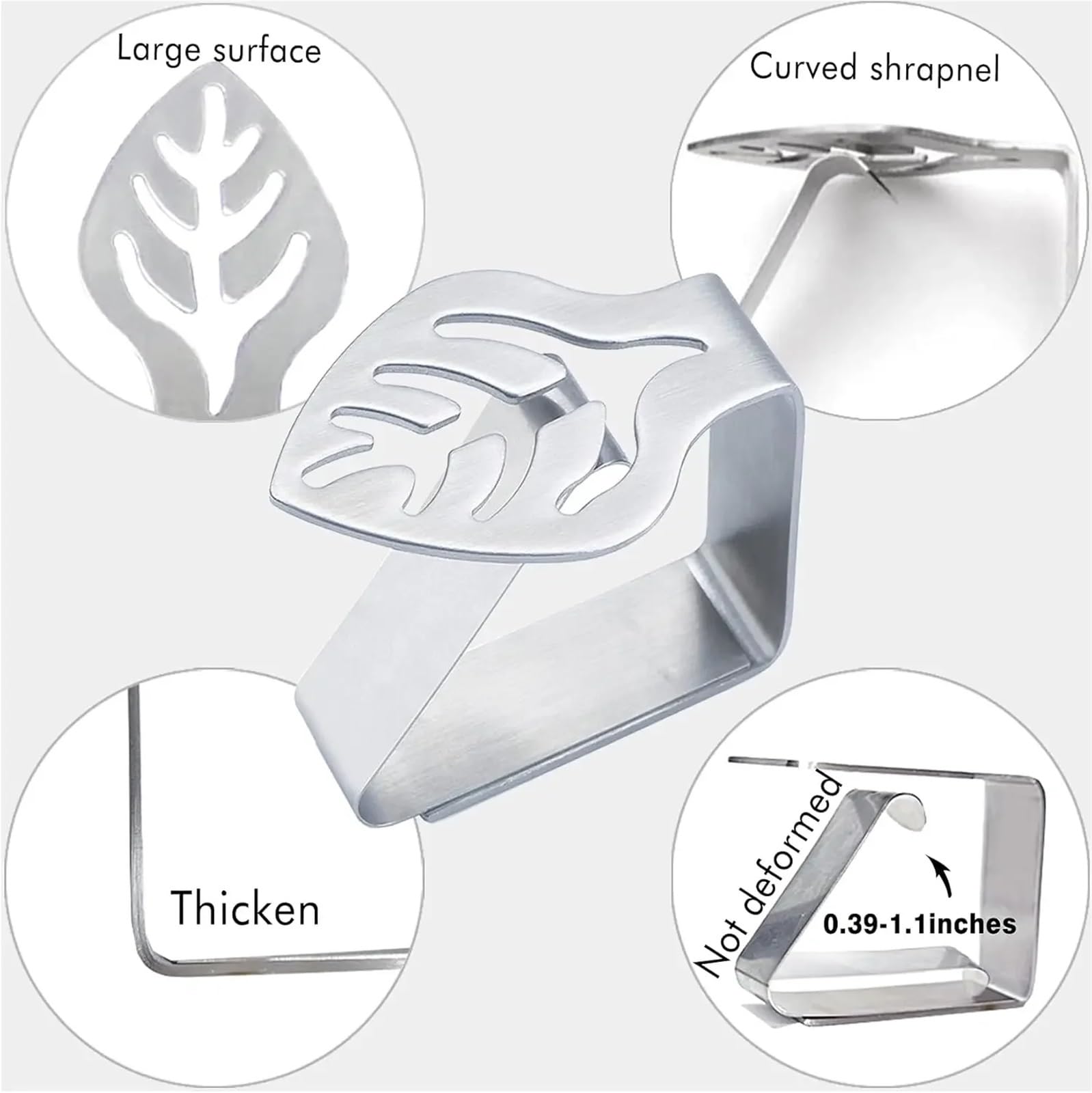 Ferma Tovaglia da Tavola Clip for tovaglia Morsetti in Acciaio Inossidabile Supporto da Tavolo for la Decorazione della Copertura for Picnic sul lungomare di Feste(Style 02-160PCS)