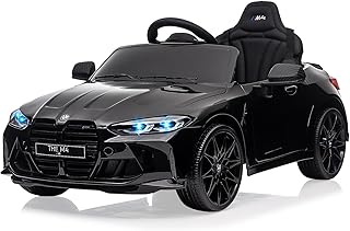 Garvee Voiture Électrique Enfant sous Licence BMW M4 avec Télécommandé, Véhicule Électrique 12V avec Vitesses 3 km/h, Klaxon, LED Et Musique, pour Enfants 3+ Ans