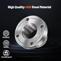 Vista 5 de Placa frontal de torno de madera de acero de 2 pulgadas, placa frontal para torno de madera, placa frontal de torno apta para husillo de 1 pulgada x