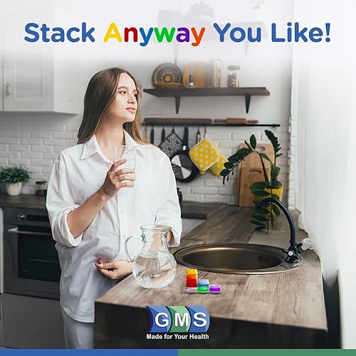 Miniatura 5 de GMS 7 Day Medicine Pill Organizer - Stackable Pill Box, Extra Small Size, Ideal for Travel - Fits Small Tablets, Pills & Vitamin Supplements - Keep