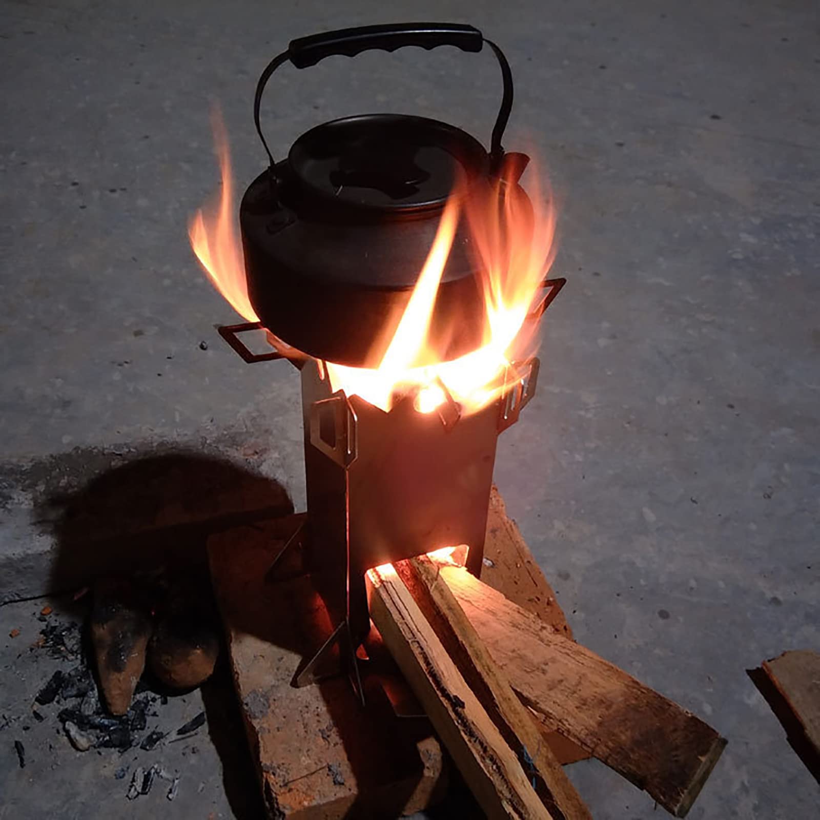 Generic Réchauds de Camping à Bois Réchaud Portable pour Randonnées Réchaud Léger en Acier Inoxydable pour L'extérieur, Le Camping, la Randonnée, Le Pique-Nique et Le Barbecue