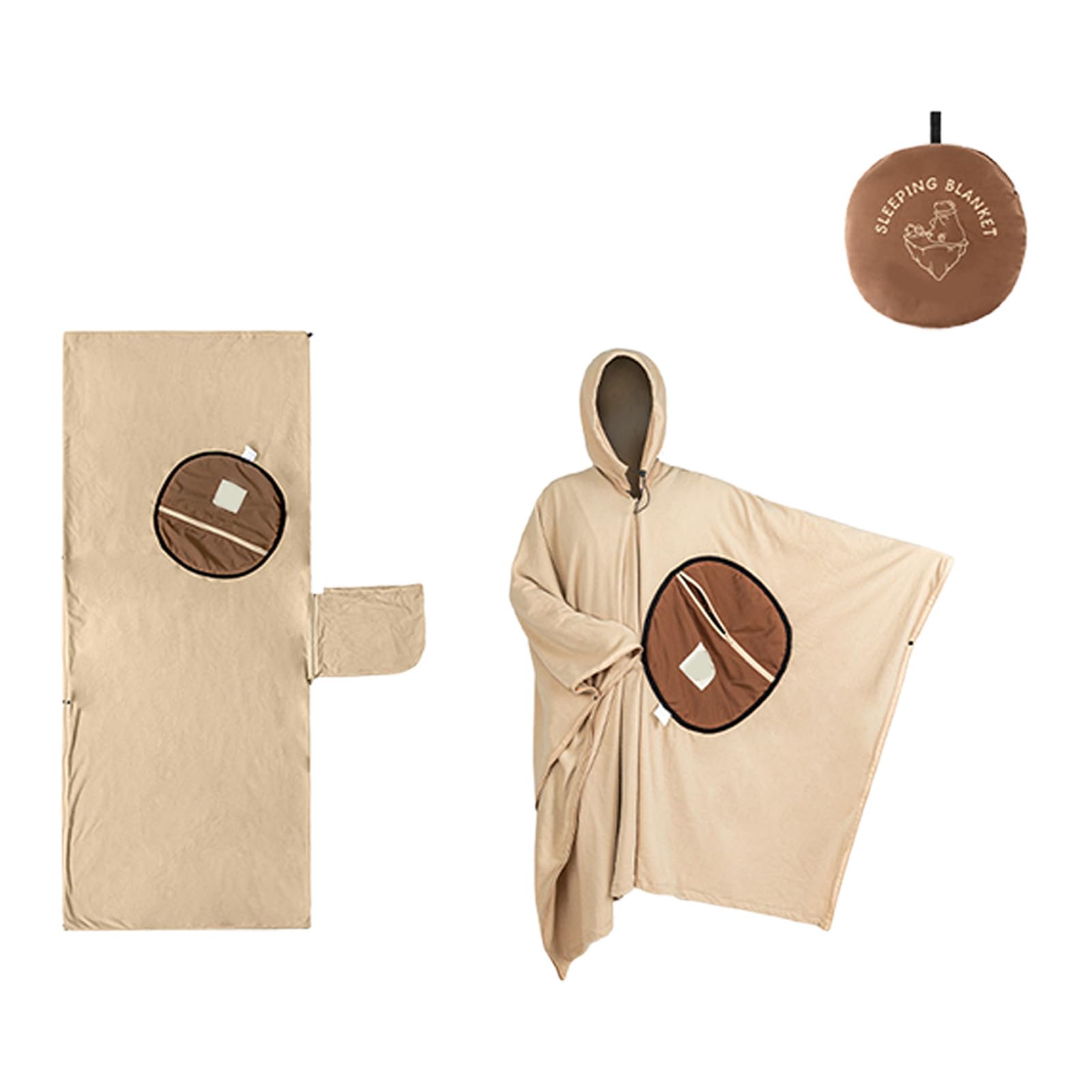 Zusammenklappbarer tragbarer Schlafsack, Campingsäcke für Wandern, Camping, Notfälle, Überleben, praktischer, isolierter Thermoschutz, multifunktionaler Schlafsack