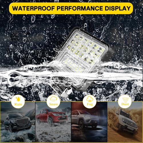 4.5INCH LED Light Bar MUVKQC 126W LED Pod Lights 12V 24V Square Off Road Light Fog/Driving Lights for Service Tow Truck ATV UTV RV RZR Boat Pickup Golf Cart Snow Blower Mower (30pcs)