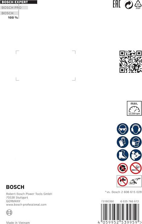 Bosch Professional 1x EXPERT MultiMaterial Diamond Cutting Discs (Concrete, Reinforced concrete, Brick, Soft stone, Ø 125 mm, Accessory Small Palm Grinding Machine)