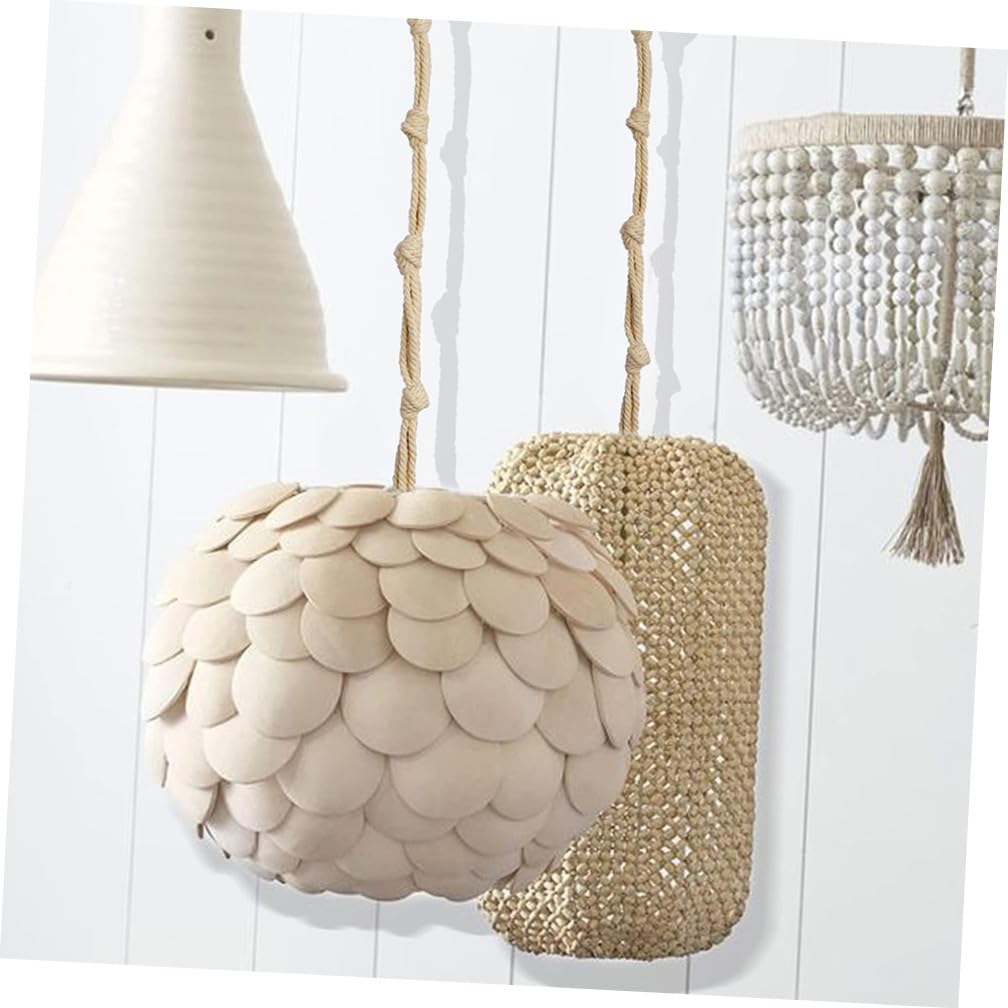 TOYANDONA 2 Ensembles Rallonge De Crochet Pour Plante Usine Cintre Jardinière Suspendue En Macramé Pendaison Jardinière Suspendue D'extérieur Anneau Porte-plante Coton Beige 8 Pièces * 2