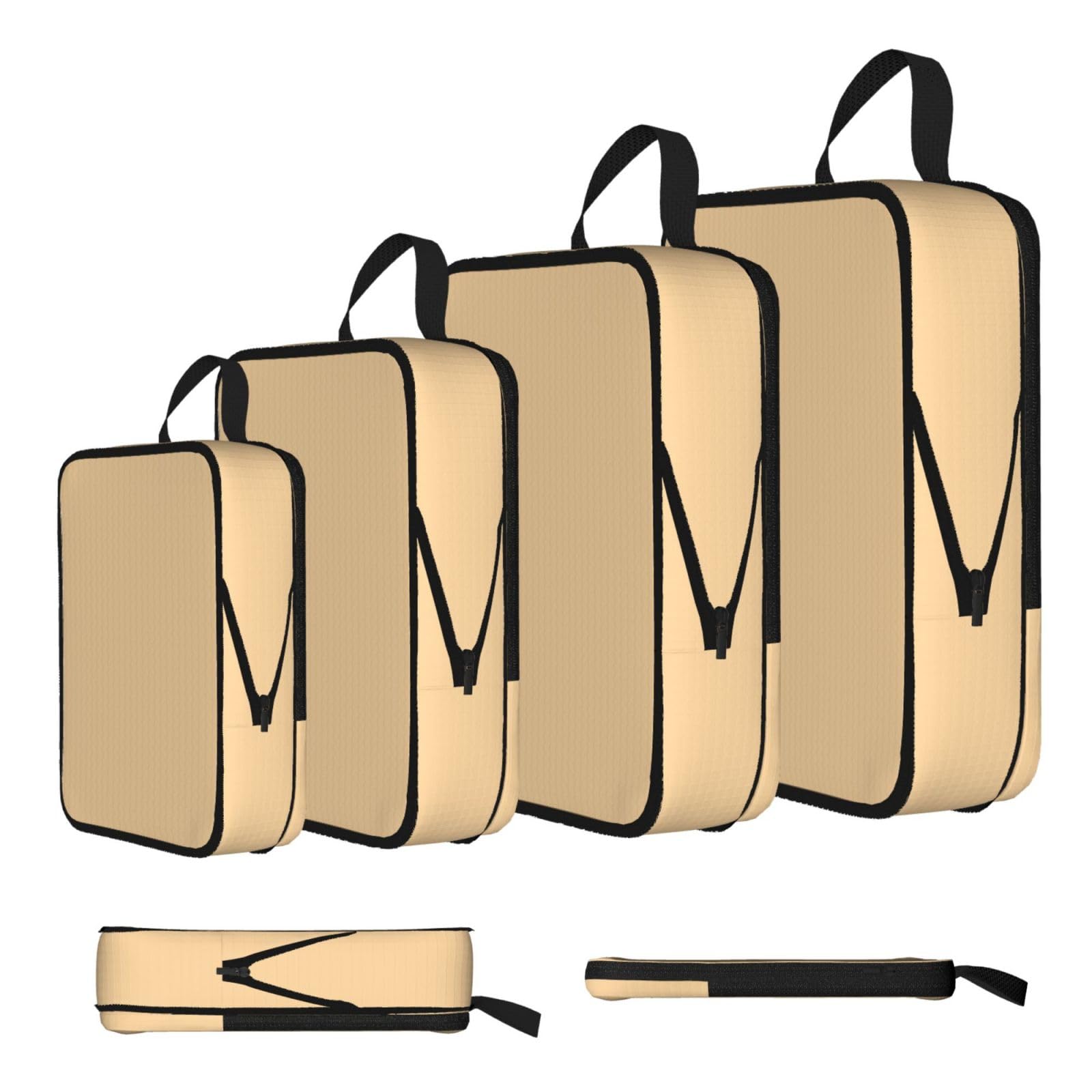 Sxzvvbn Black Rose Beige Compression Packing Cubes 4 Piece Set