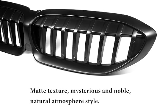 Front Grill/Grilles Kidney Grill Replacement for BMW 3 Series G20 2019-2022 (Single Slat Matte Black)