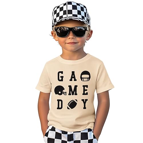 IZYJOY Game Day Football Shirts for Toddler Boy Funny Football