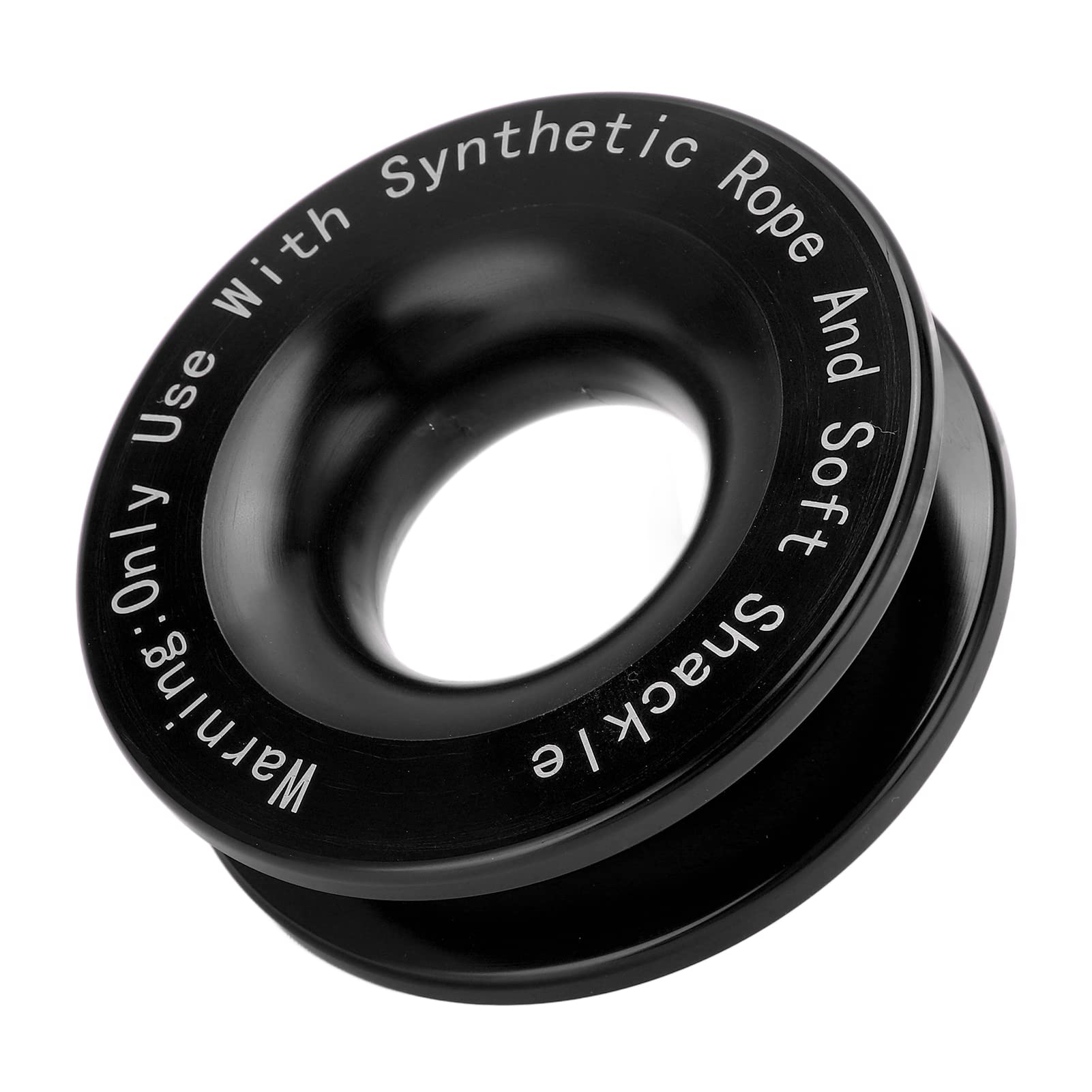 Anneau de Récupération de Treuil, 41000lbs Winch Recovery Ring pour Soft Shackle 7/16in 1/2in, Poulie de Renvoi pour Câble 3/16in 1/4in 3/8in pour VTT UTV 4x4 Camion, Noir