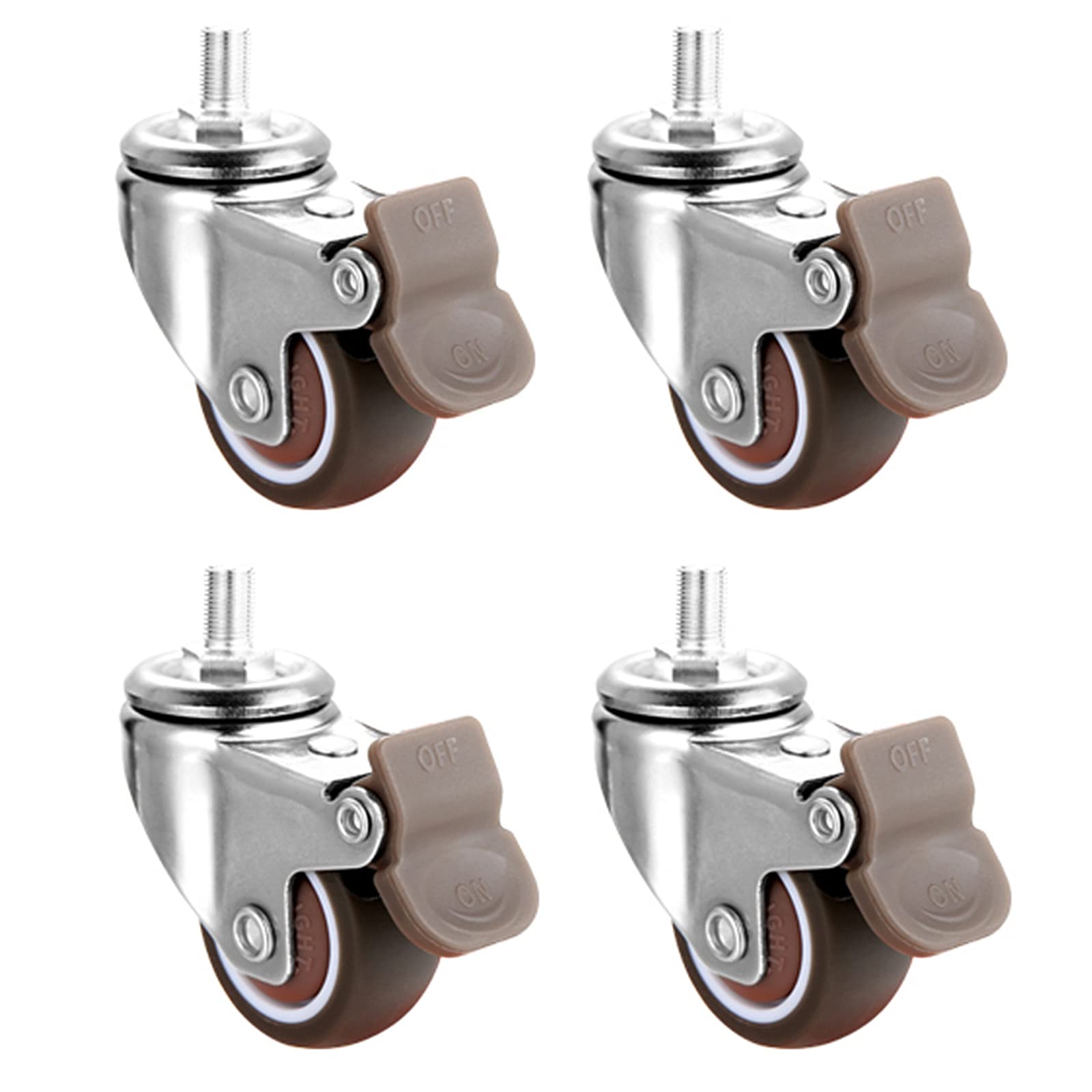 Zguouzantye One Color 4Pcs 32Mm Threaded Stem Caster Wheels M6x15mm