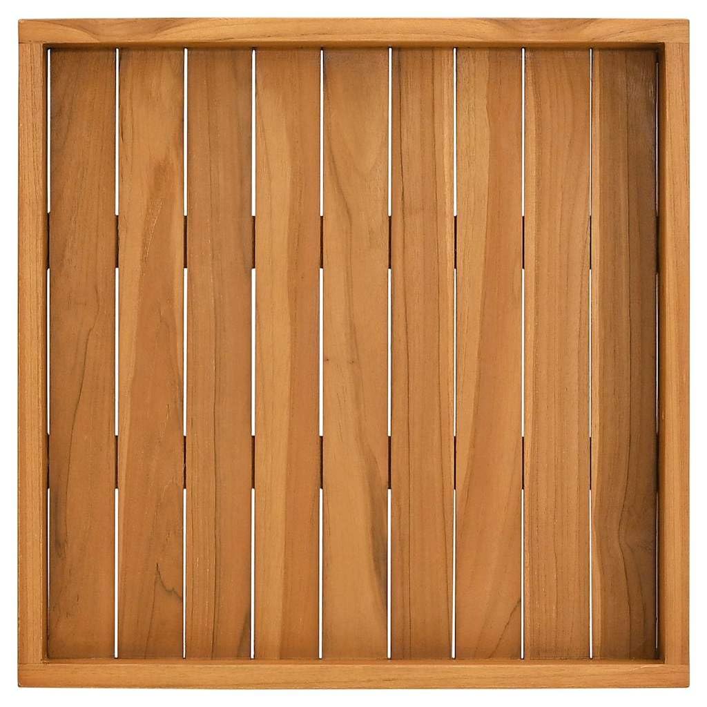 Serviertablett aus Teakholz, Quadratisch, Mit Griffen, 50x50 cm