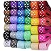 Supla 36 Rolls 72 Yard 3/8" Wide Polka Dot Grosgrain Ribbons White Black Rainbow Colors Set Wedding Party Wrapping Packing Sewing Hair Bow Craft Floral Arrangements