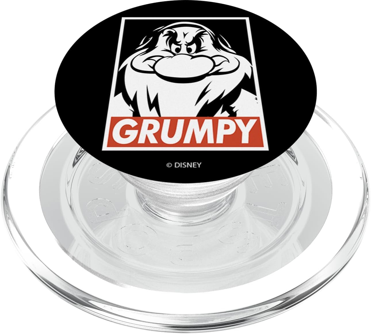 Disney Snow White Grumpy Black & White Stencil Poster PopSockets MagSafe PopGrip for iPhone