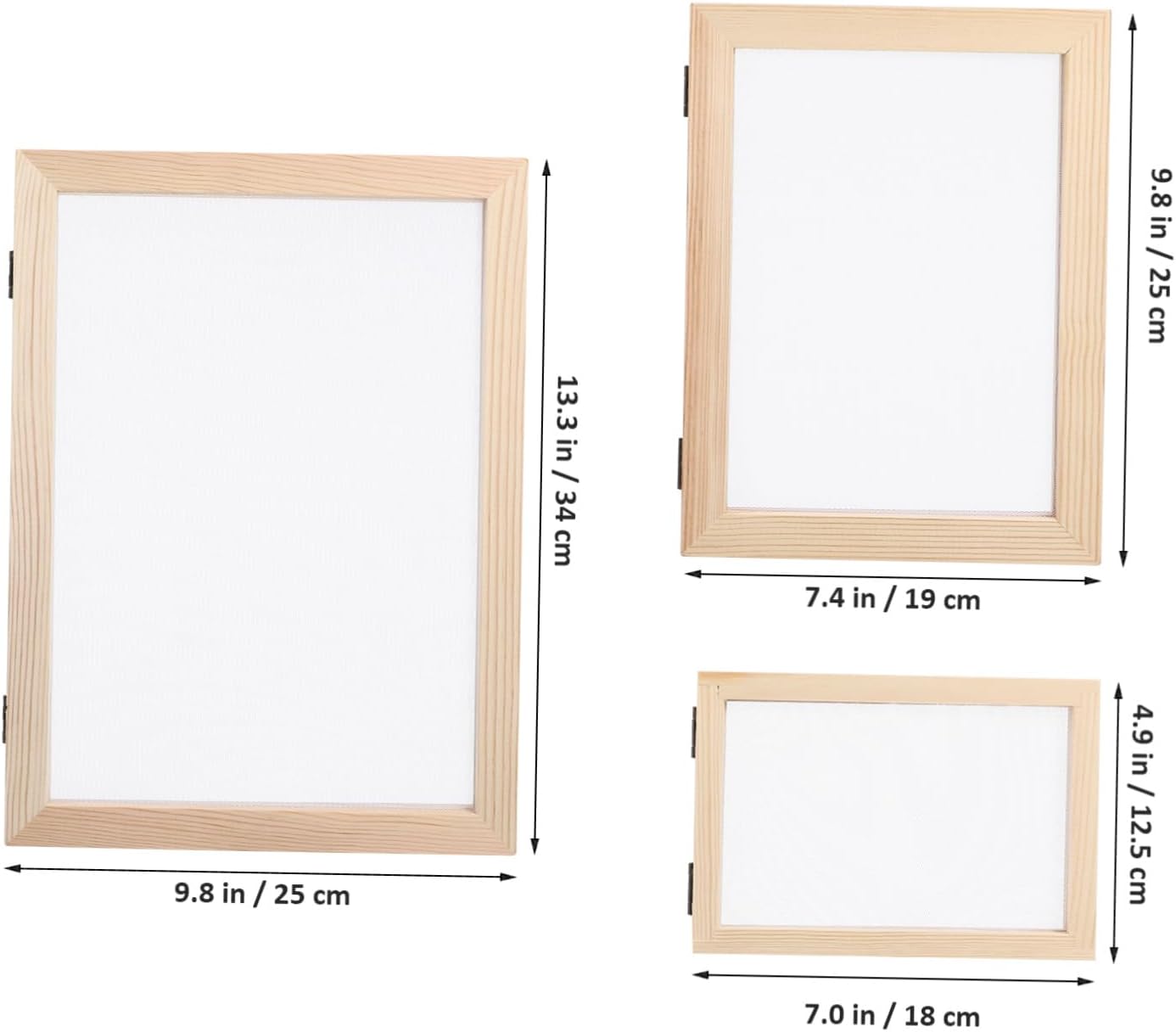 AUTSUPPL Wooden Paper Making Kit with Mould and Deckle Includes Frames Small Medium Large Mesh Cloths Absorbent Papers for DIY Crafts and Art Projects