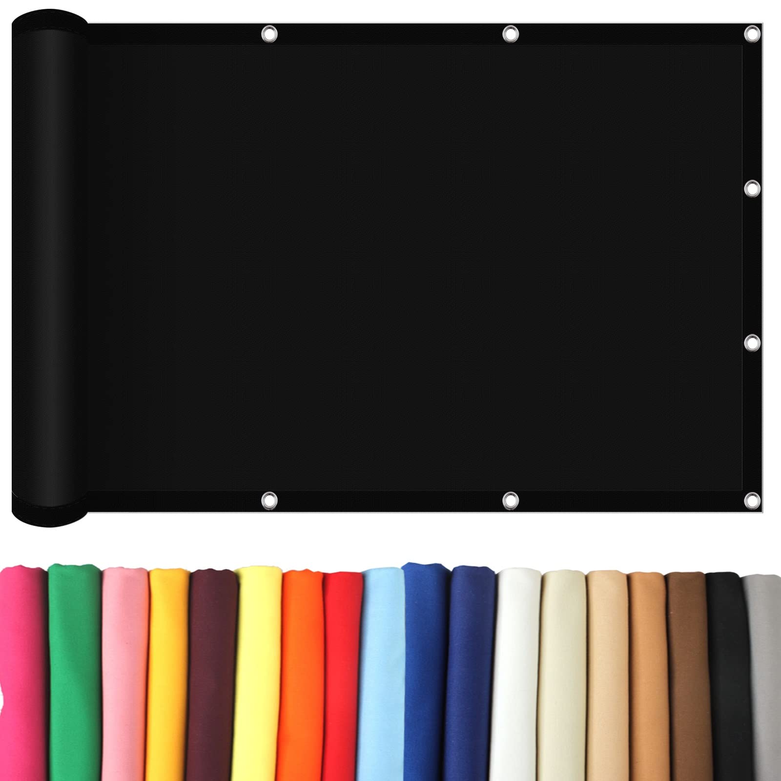 Voile d'ombrage rectangulaire noir imperméable 4,5 x 7 m avec cordes pour grand extérieur