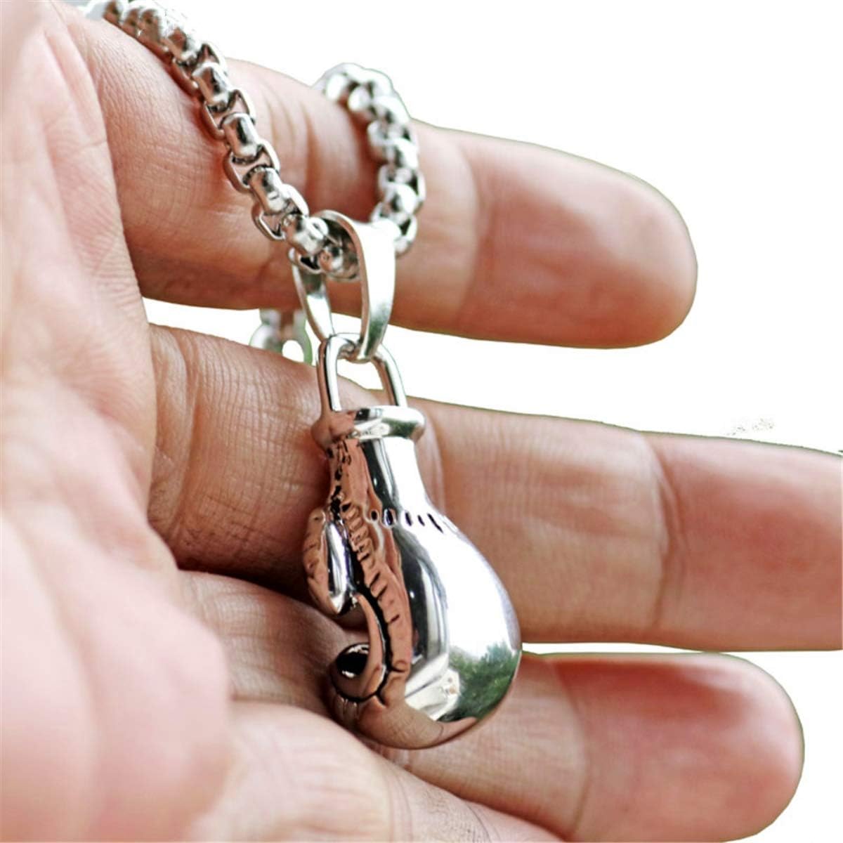 Leprato Boxing Gloves Necklace Boxing Chain Pendant Necklace Punk Jewelry Gifts for Men Women - Image 4