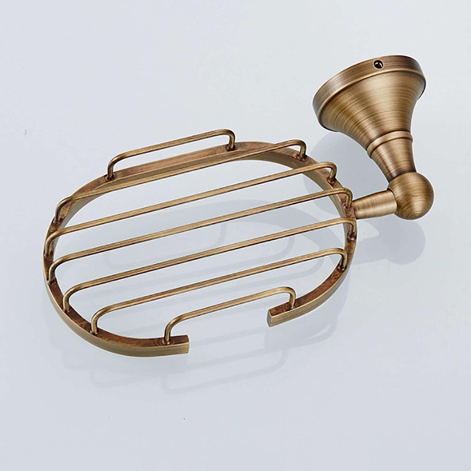 Jabonera de Pared, jabonera, jabonera Antigua for Pared de Ducha, jabonera de latón Cepillado con Plato de cerámica, jabonera montada en la Pared for baño, Cocina, jabonera, Color Bronce