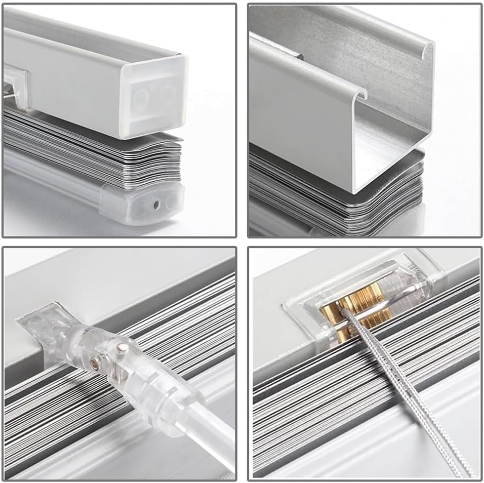 Cordless Room Darkening Horizontal Window Blinds, Aluminum Venetian Shades, Anti-UV Waterproof Venetian Blind for Office Home Windows(Sky-hued)