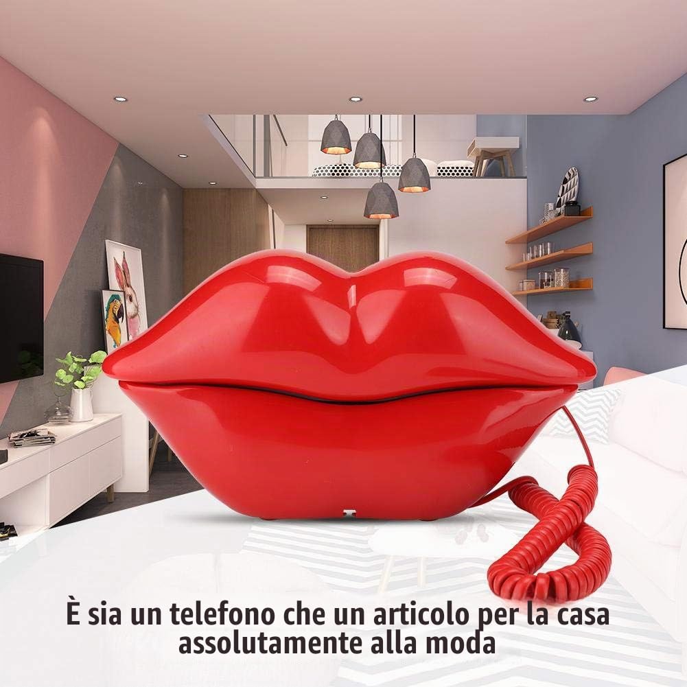 telefono da scrivania con funzione di memorizzazione del numero di telefono, regalo per ragazze, festività, compleanni, San (rosso)