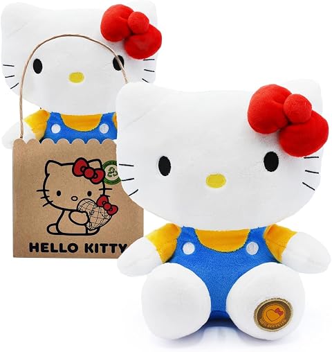Joy Toy - Hello Kitty in peluche ecologico in mini shopper di carta - 24 cm