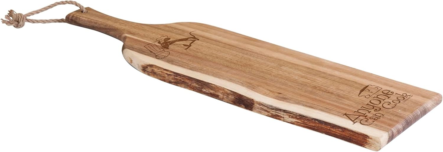 PICNIC TIME Disney Ratatouille Artisan 24 Inch Acacia Charcuterie Board, Live Edge Cheese Board Serving Platter with Hanging Loop for Entertaining and Kitchen Display, (Acacia Wood)