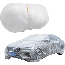 Universal PE Full Car Cover Clear, PE Disposables Full Car Shield, Transparent Car Protective Covers with Elastic Band, Rain Dust Resistant Scratch-Proof, 4 Sizes, for SUVs, Sedan, Sports Shenyang