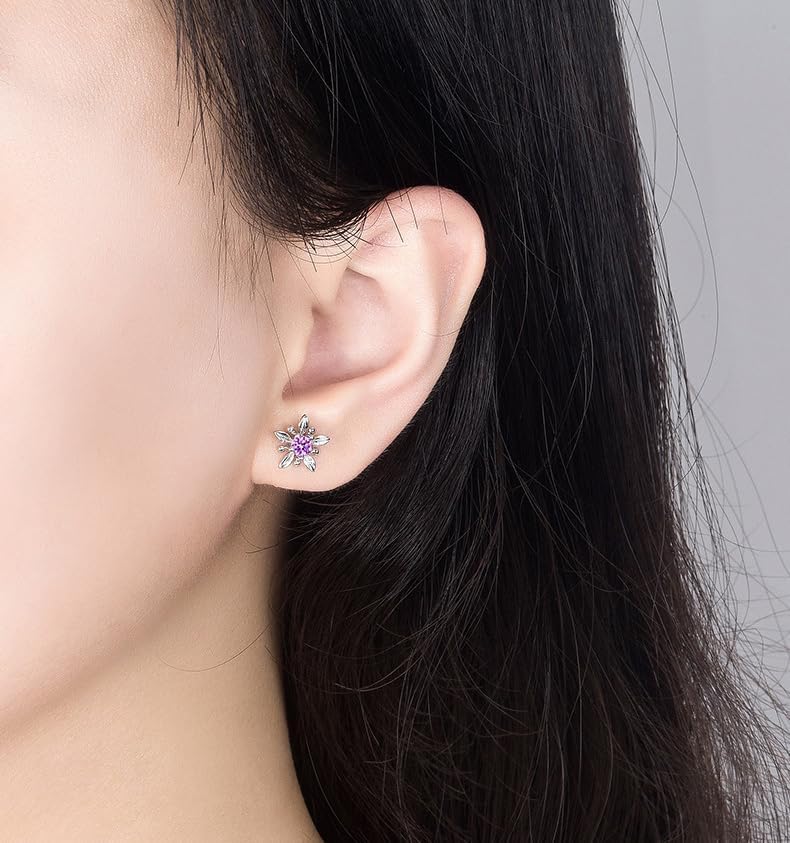 925 Sterling Silver Stud Earrings for Women Cubic Zirconia ear Earrings - Image 4