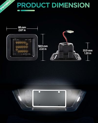 Miniatura 3 de PWOBVZ F150 Luces LED para matrícula para Ford F150 2015-2020, luz de etiqueta LED para Raptor 2017-2022, lente ahumada, 6000K blanco