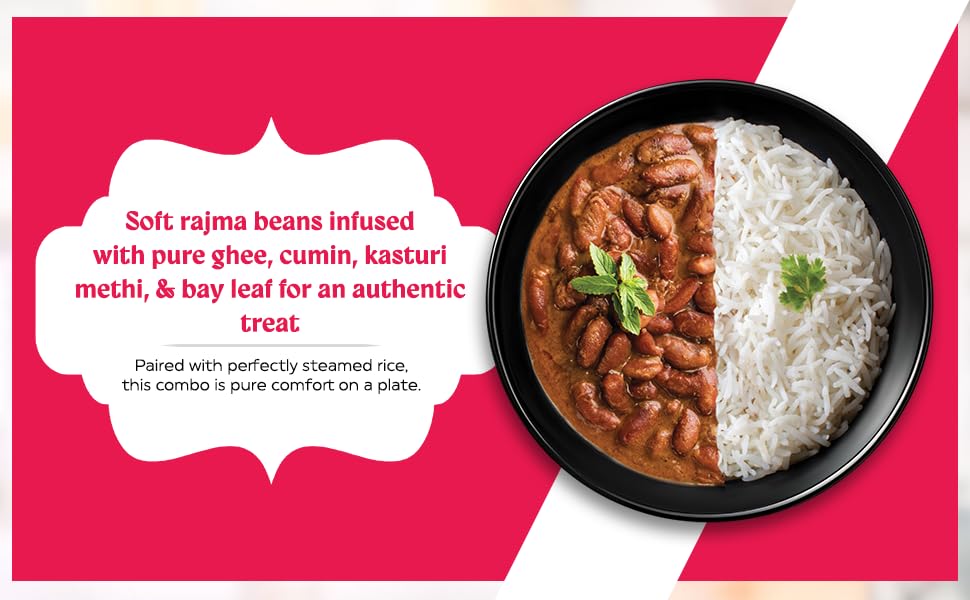 HOCCO Ready To Eat Instant Combo Of Rajma & Rice | Just Heat & Eat | No Preservatives Added & Colour | Meal Ready In 5 Minutes | Microwave-Able Serves (375g) - Image 7 thumbnail