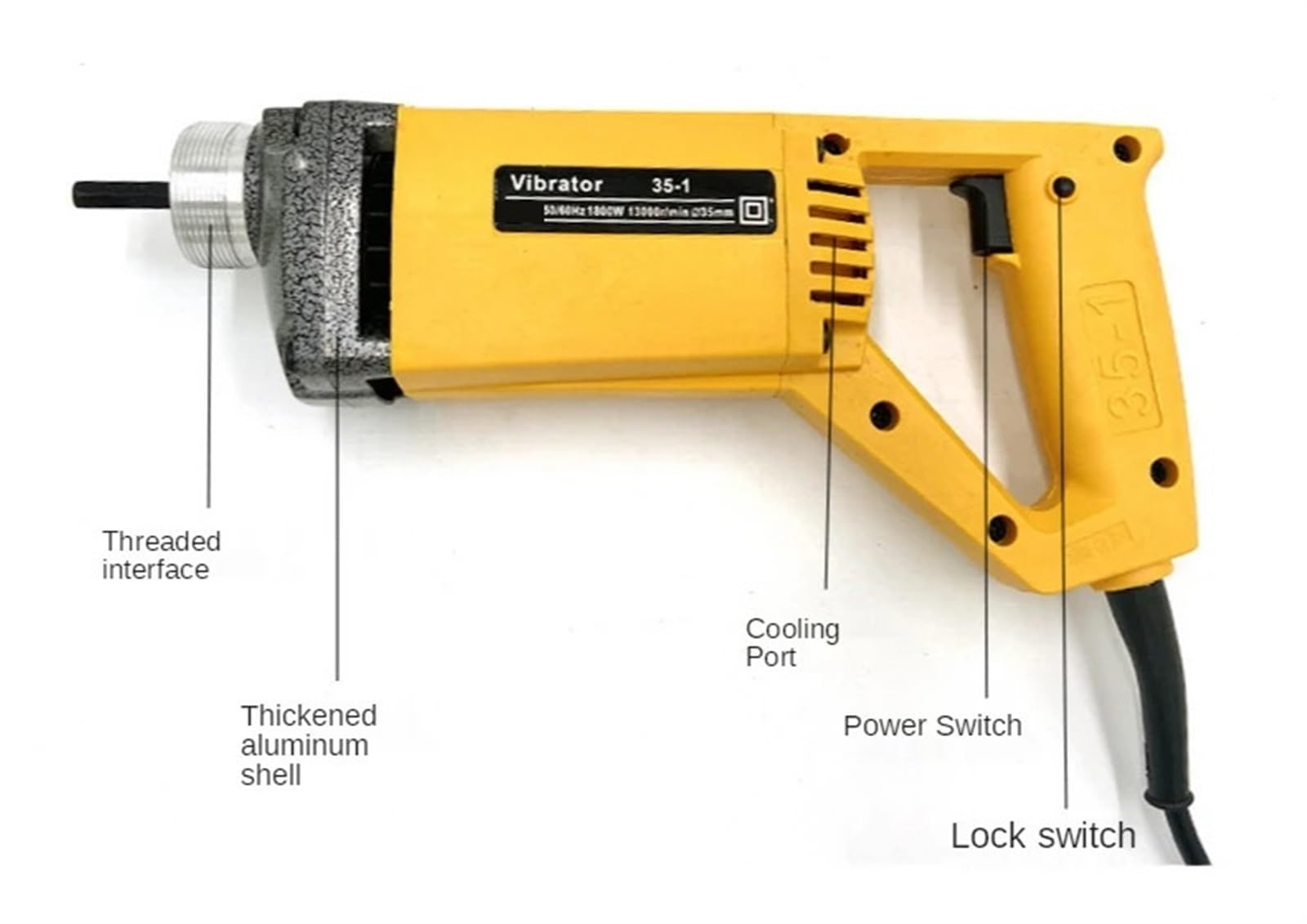 Betonmischer, 1300W Tragbarer Betonrüttler Betonmischer Zementrüttler