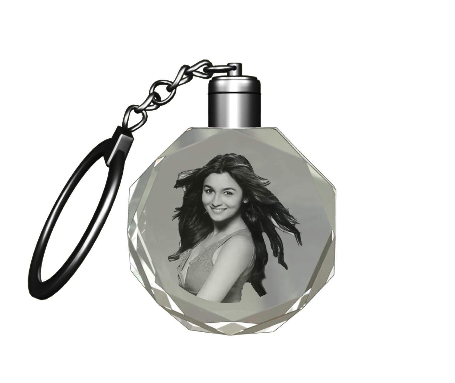 aadya crystals 3D Photo Laser Engraved Round Key Chain (3x3x1.2 cm)