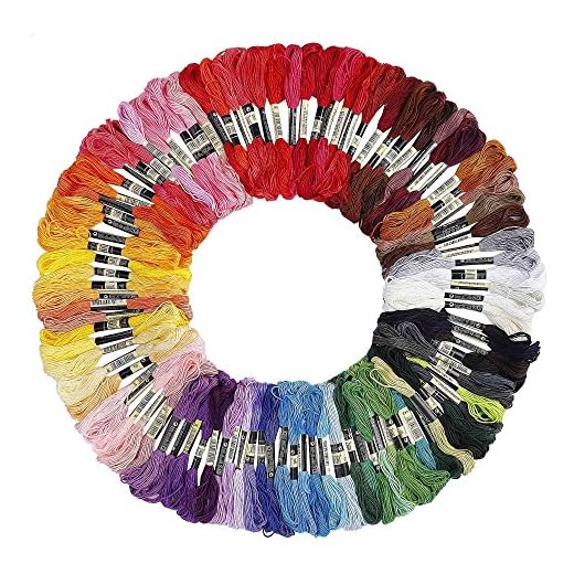 Madejas de Hilos 100 Madejas Hilos de Bordar poliéster algodón Cross Stitch Bordado Hilos de Costura Conjunto