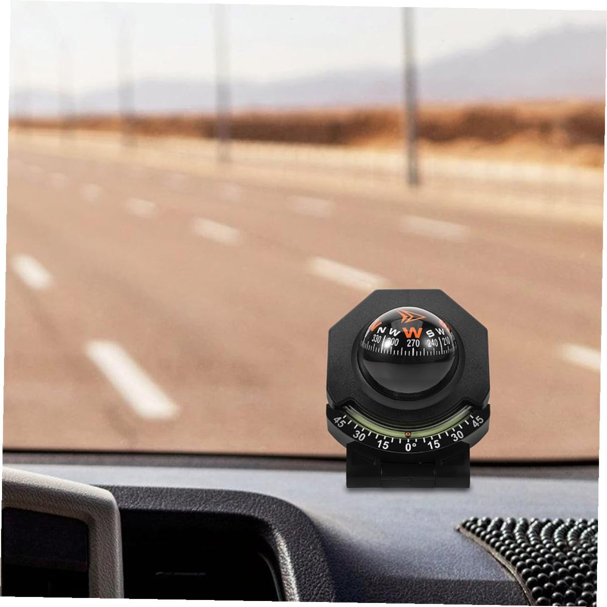2pcs Car Compass Guide Ball with Inclinometer, Dashboard Mount Automotive Navigation Compass for Vehicles and Boats, High-Precision Portable Car and Marine Direction Finder